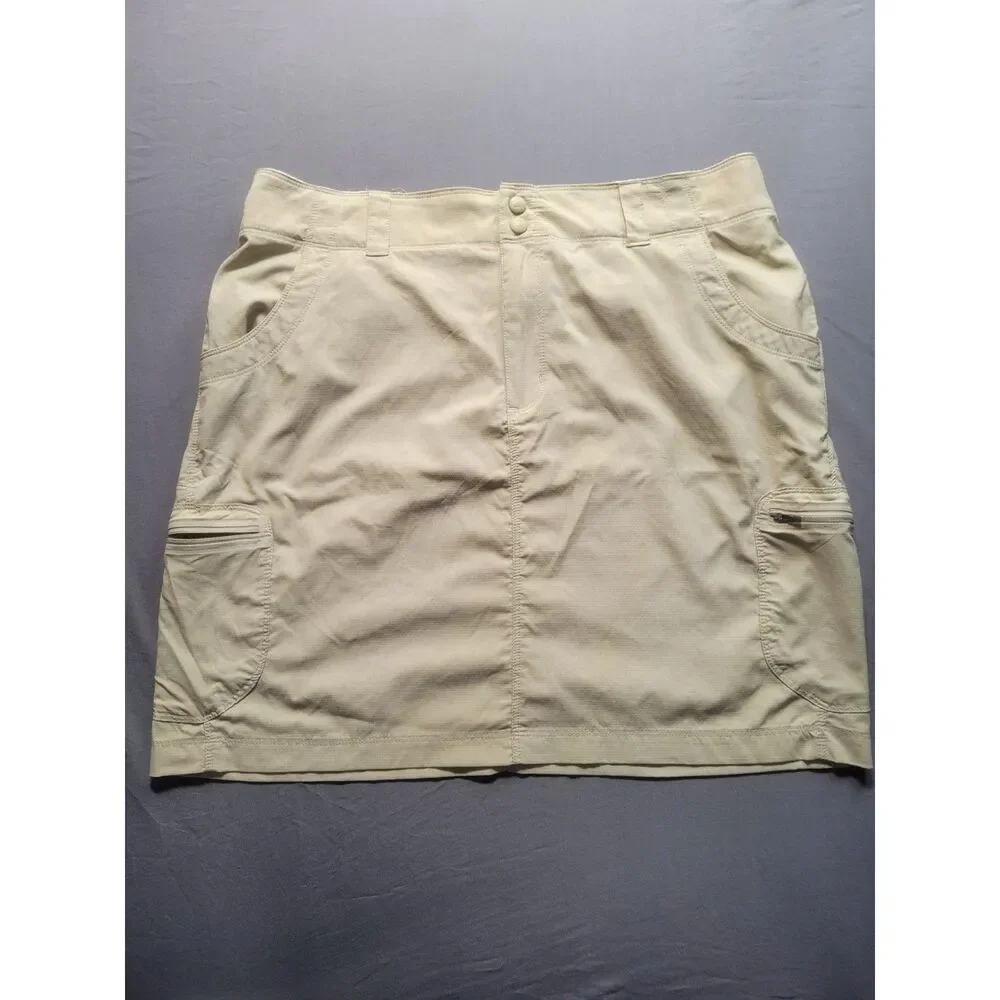 LL Bean Womens Vista Trekking Skirt  Size 16 Beige Khaki Cargo Outdoor